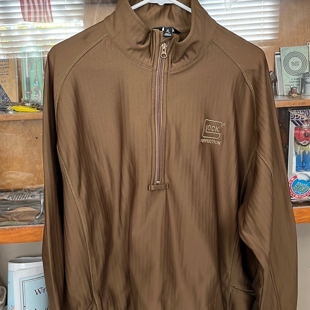 Brown Glock 1/4 zip sweater